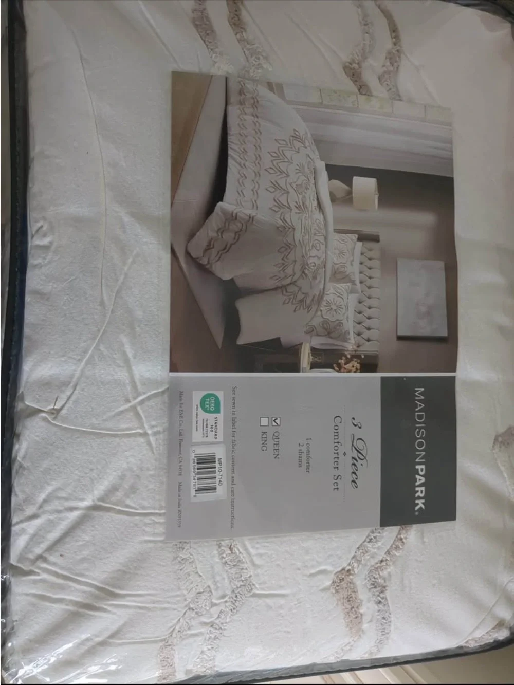 Madison Park Violette Chenille Cotton Tufted Comforter Large Medallion Design